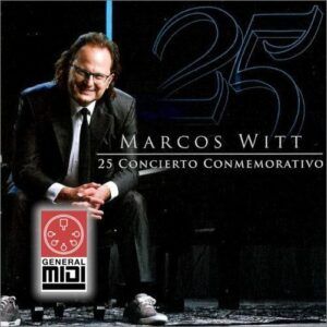 Paquete 25 CONMEMORATIVO de Marcos Witt contiene 9 MIDIS completos de esta produccion